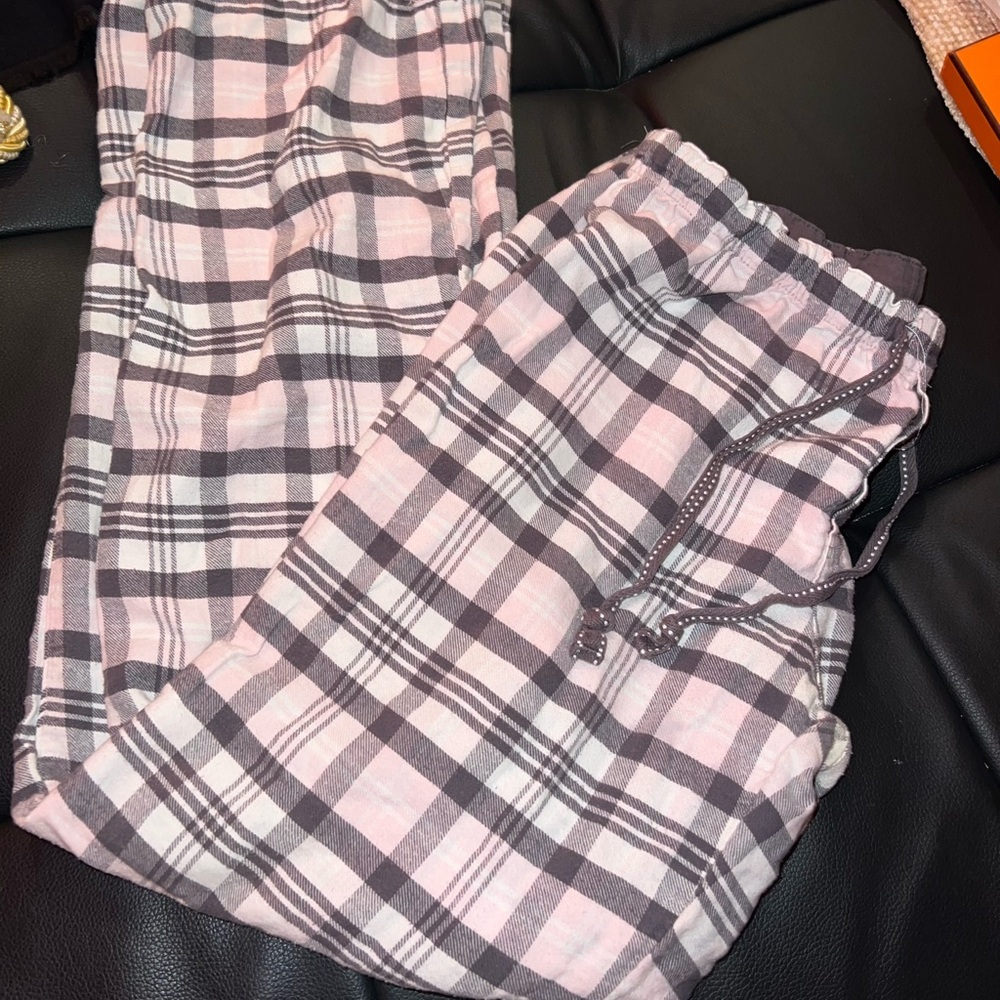 PJ Salvage💕3for1price🍭Cotton Pink and Gray Plaid Pajama Pants -Pink S